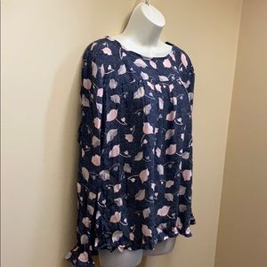 Ann Taylor Loft Floral Polka-Dot Top